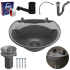 Pia Lavatório 4l Prata + Sifão Sanfonado Universal + Torneira