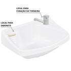 Pia Lavatório Banheiro 4,8l + Sifão Universal Branco + Fita V