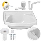 Pia Lavatório Banheiro 4,8l + Torneira Reforçada Branca +  Si