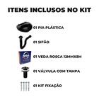 Pia Lavatório Banheiro 4l + Sifão Universal Sanfonado + Fita