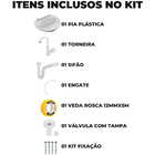 Pia Lavatório Banheiro 4l + Torneira Bica Móvel Branca +  Sif