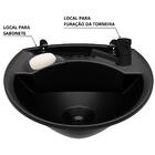 Pia Lavatório Banheiro 4l + Torneira Preta + Sifão Universal