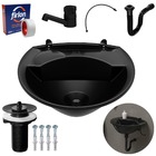Pia Lavatório Banheiro 4l + Torneira Preta + Sifão Universal