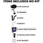 Pia Lavatório Banheiro 4l + Torneira Preta + Sifão Universal