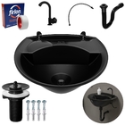 Pia Lavatório Banheiro 4l + Torneira Preta + Sifão Universal