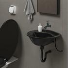 Pia Lavatório Banheiro 4l + Torneira Preta Reforçada + Sifão