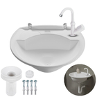 Pia Lavatório Banheiro 4l Branca + Torneira Bica Móvel Branca