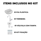 Pia Lavatório Banheiro 8l + Torneira Bica Móvel Branca