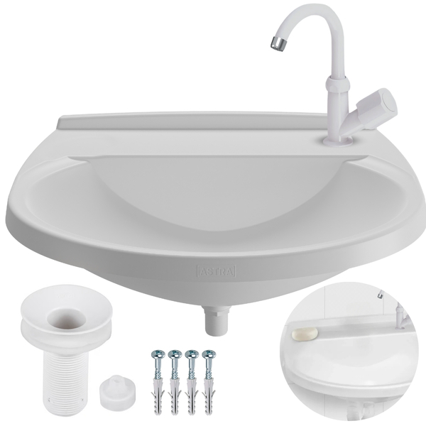 Pia Lavatório Banheiro 8l + Torneira Bica Móvel Branca