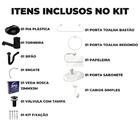 Pia Lavatório Banheiro Plástico 4l Preta + Kit Para Banheiro