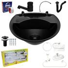 Pia Lavatório Banheiro Plástico 4l Preta + Kit Para Banheiro