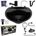 Pia Lavatório Banheiro Plástico 4l Preta + Kit Para Banheiro