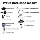 Pia Lavatório Banheiro Plástico 4l Preta + Kit Para Banheiro