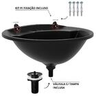 Pia Lavatório Banheiro Plástico 4l Preta + Kit Para Banheiro