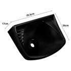 Pia Lavatório Plástico 4,8l Preta + Sifão Sanfonado Universal