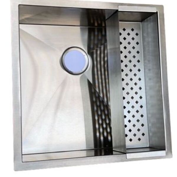 Pia Moderna Para Cozinha Cuba 40x40 Aço Inox Com Válvula Ofer