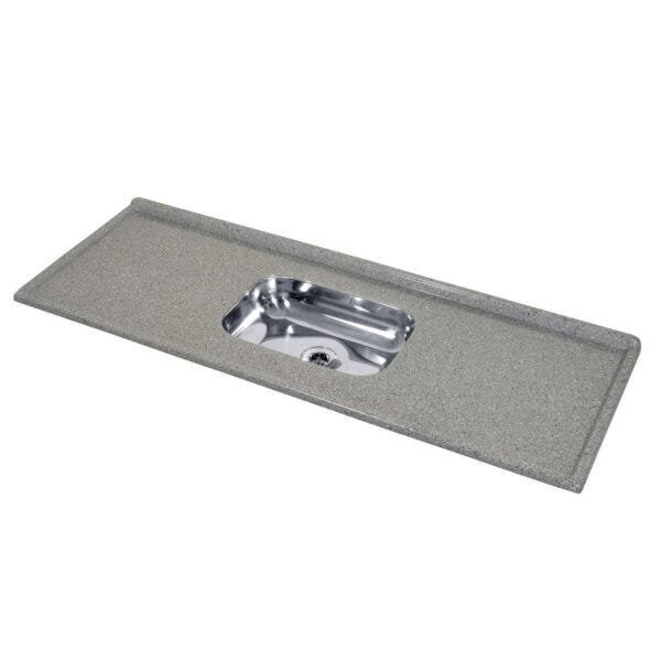 Pia Para Cozinha Cuba Inox Ecogranito 160cmx54cm Decoralita C