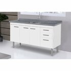 Pia Para Cozinha Em Mármore Sintético Com Cuba Em Aço Inox 12