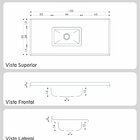 Pia Para Cozinha Em Mármore Sintético Com Cuba Em Aço Inox 12