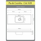 Pia Para Cozinha Em Mármore Sintético Com Cuba Em Aço Inox 14