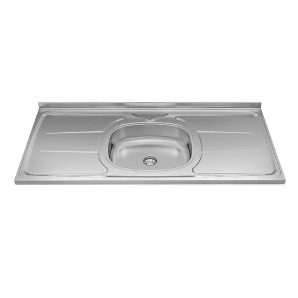 Pia Plus 30 com Cuba Centralizada Aço Inox 120x53cm Ghel Plus