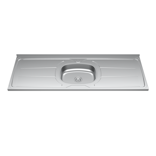 Pia Plus 30 com Cuba Centralizada Aço Inox 150x53cm Ghel Plus