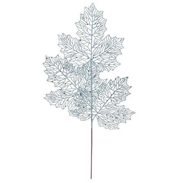 Pick Folhas Natalinas Vazado Azul 1un 65x22x2cm 1101771