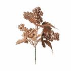 Pick Galho C/folh/frut Rose/glitter 1un 25x10x5cm 1351924