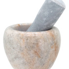 Pilão Com Mortar Marmore 10x8x8cm Marfim Socador De Alho