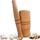 Pilão De Madeira Socador Amassador  De Alho E Temperos 15,5cm