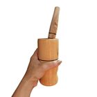 Pilão De Madeira Socador Amassador  De Alho E Temperos 15,5cm