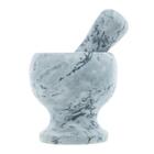 Pilão De Mármore Com Socador 11 Cm X 11 Cm - Cinza