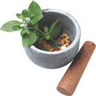 Pilão Mortar Organic de Madeira e Pedra Sabão 10x12x12cm Tramontina