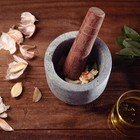 Pilão Mortar Organic de Madeira e Pedra Sabão 10x12x12cm Tramontina