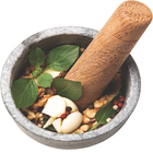 Pilão Mortar Organic de Madeira e Pedra Sabão 10x12x12cm Tramontina