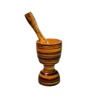 Pilão Socador Em Madeira Culinária Alho Pasta Grão 18x10cm G