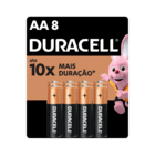 Pilha AA Alcalina Duracell 8 unidades