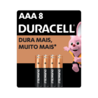 Pilha AAA Palito Alcalina Duracell 8 unidades
