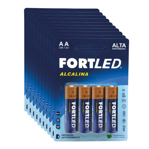 Pilha Alcalina Aa 40 Unidades Fortled