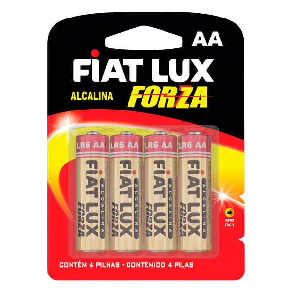 Pilha Alcalina Aa Pequena Fiat Lux 4 Unidades