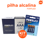 Pilha Alcalina AAA 40 Unidades Fortled