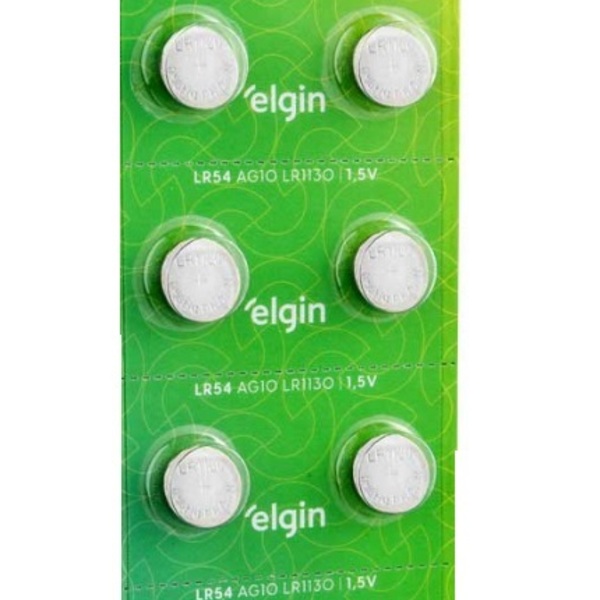 Pilha Bateria Botao Lr54 1.5v Cartela 10un Elgin