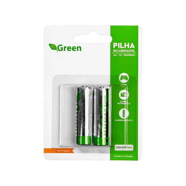Pilha Recarregável Aa 1.2v 2000mah - Green