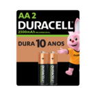 Pilha Recarregável AA Alcalina Duracell 2 unidades