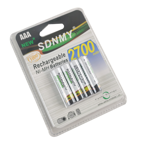 Pilha Recarregavel Aaa 2700 Cartela Palito  Kit 4 Unidades Co