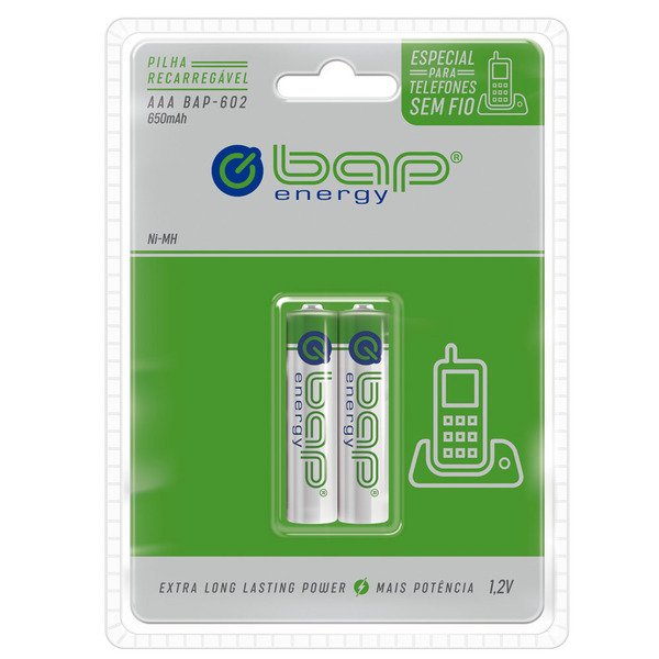 Pilha Recarregável Aaa 650mah 1,2v  Bap602 Bap Energy