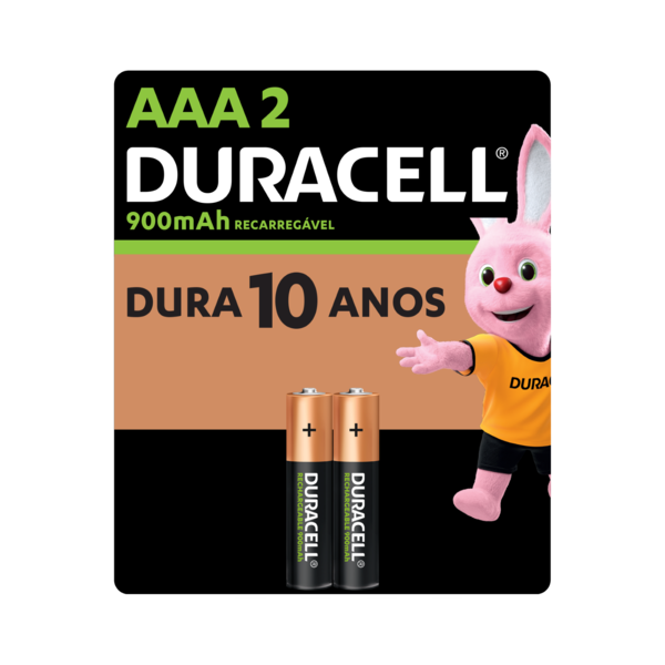 Pilha Recarregável AAA Palito Alcalina Duracell 2 unidades