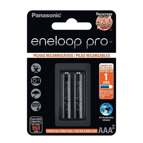 Pilha Recarregável Eneloop Pro Aaa2 Panasonic 02 Unidades - P