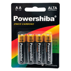 Pilha Zinco Carvão Aa  4 Unidades Powershiba