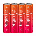 Pilha Zinco Elgin Aa 1.5v Cartela Com 4 Unidades